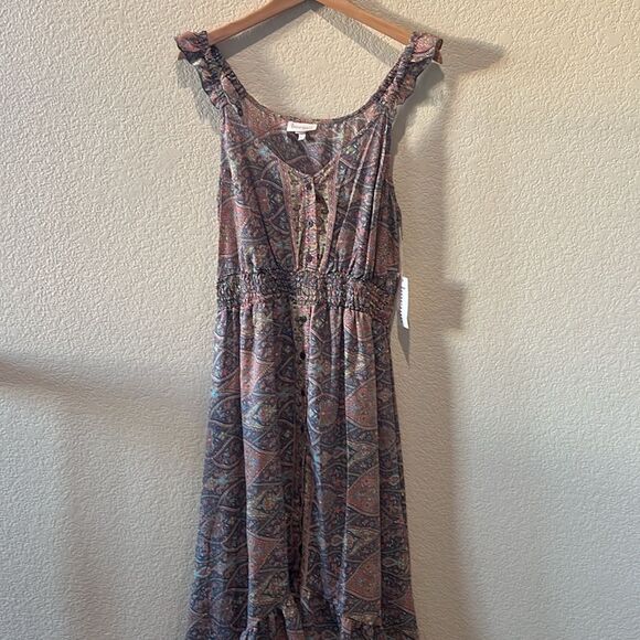 NWT Anthropologie Boemo Paisley Tiered Flutter Sleeve Midi Dress Large - Picture 1 of 11